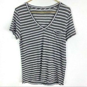J. Crew 100% Linen Gray Striped Shirt XS